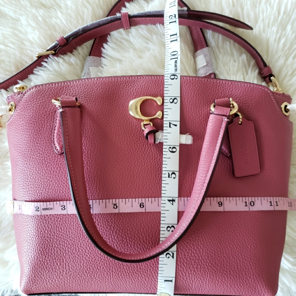 COACH Remi Dusty Rose Genuine Pebbled Leather Satchel—NWT - Picture 11 of 14